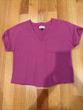 Universal Thread Magenta V-Neck Cropped Top